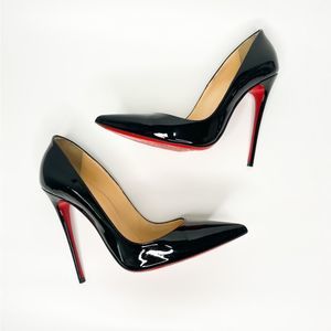 Christian Louboutin So Kate Patent Black 120mm Heels Authentic 38